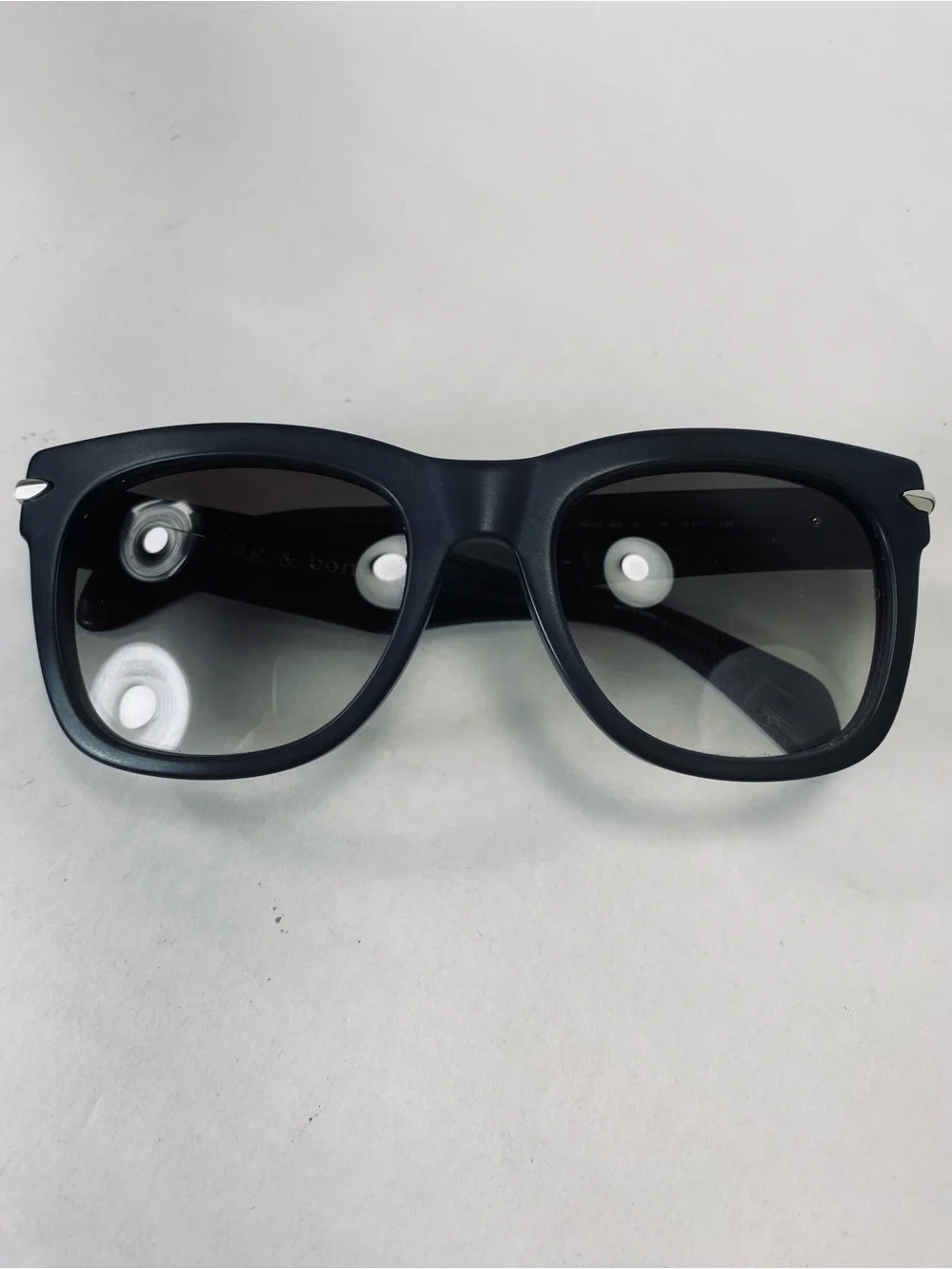 Rag & Bone Men's Square Dark Gray Black Matte Sunglasses RNB 5006/S (scratch)